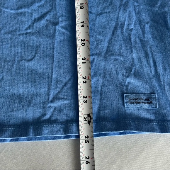 Life Is Good Crusher T-Shirt Falling Gnome Leaves Long Sleeve Womens Medium Blue - Picture 13 of 14